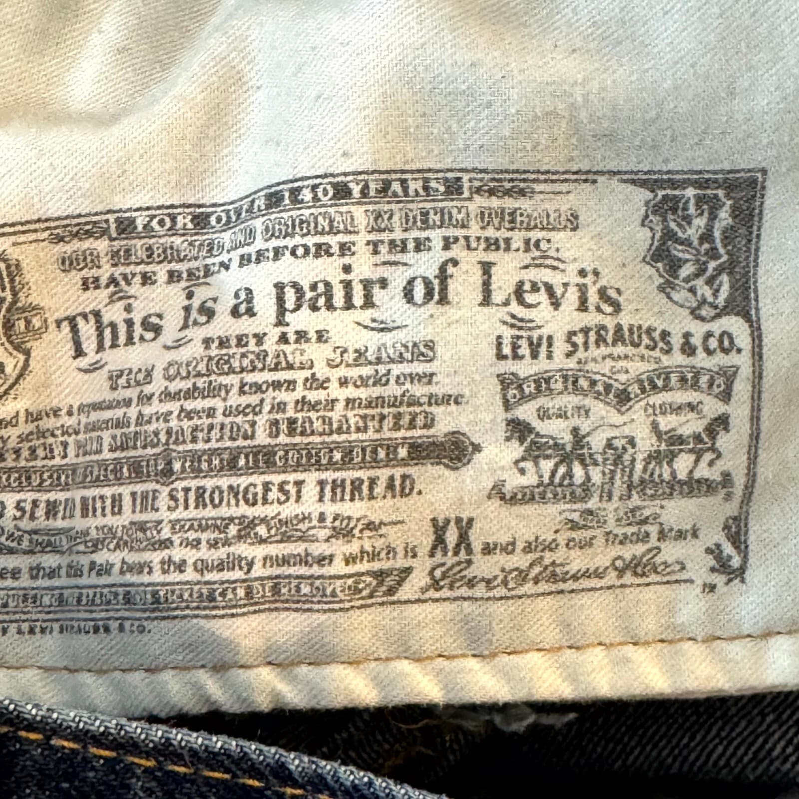 Levi’s 501 Men’s Jeans 38x30 Blue Denim Button Fly Mid-Rise Straight Leg - Thumbnail 11