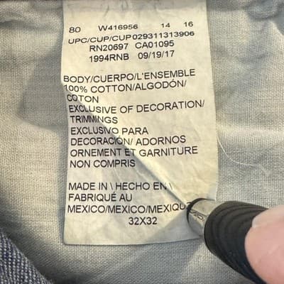 Dickies Jeans Mens 32x32 Blue Denim Straight Leg Work Utility Carpenter Pants - Thumbnail 5