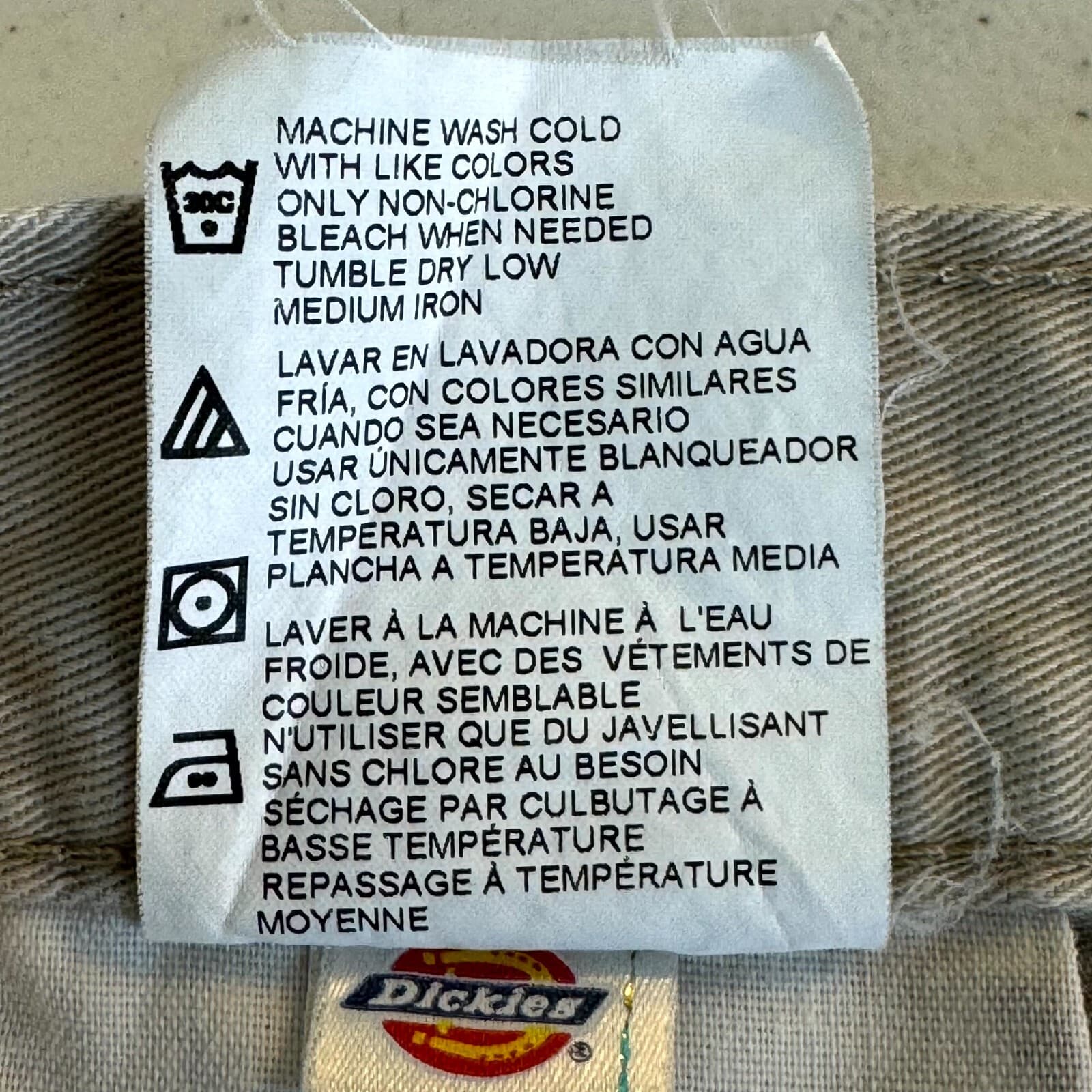 Dickies Cargo Pants Mens 36x34 Beige Cotton Loose Fit Work Utility - Thumbnail 9