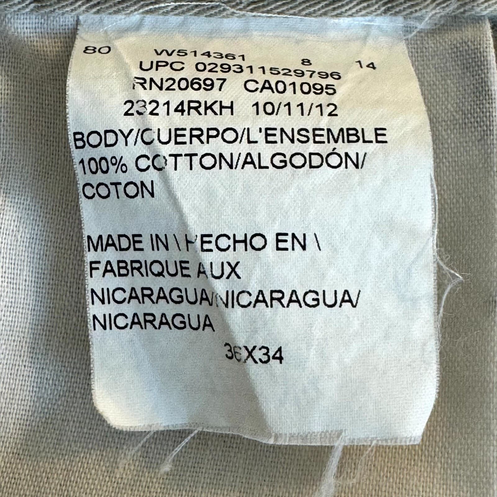 Dickies Cargo Pants Mens 36x34 Beige Cotton Loose Fit Work Utility - Thumbnail 7