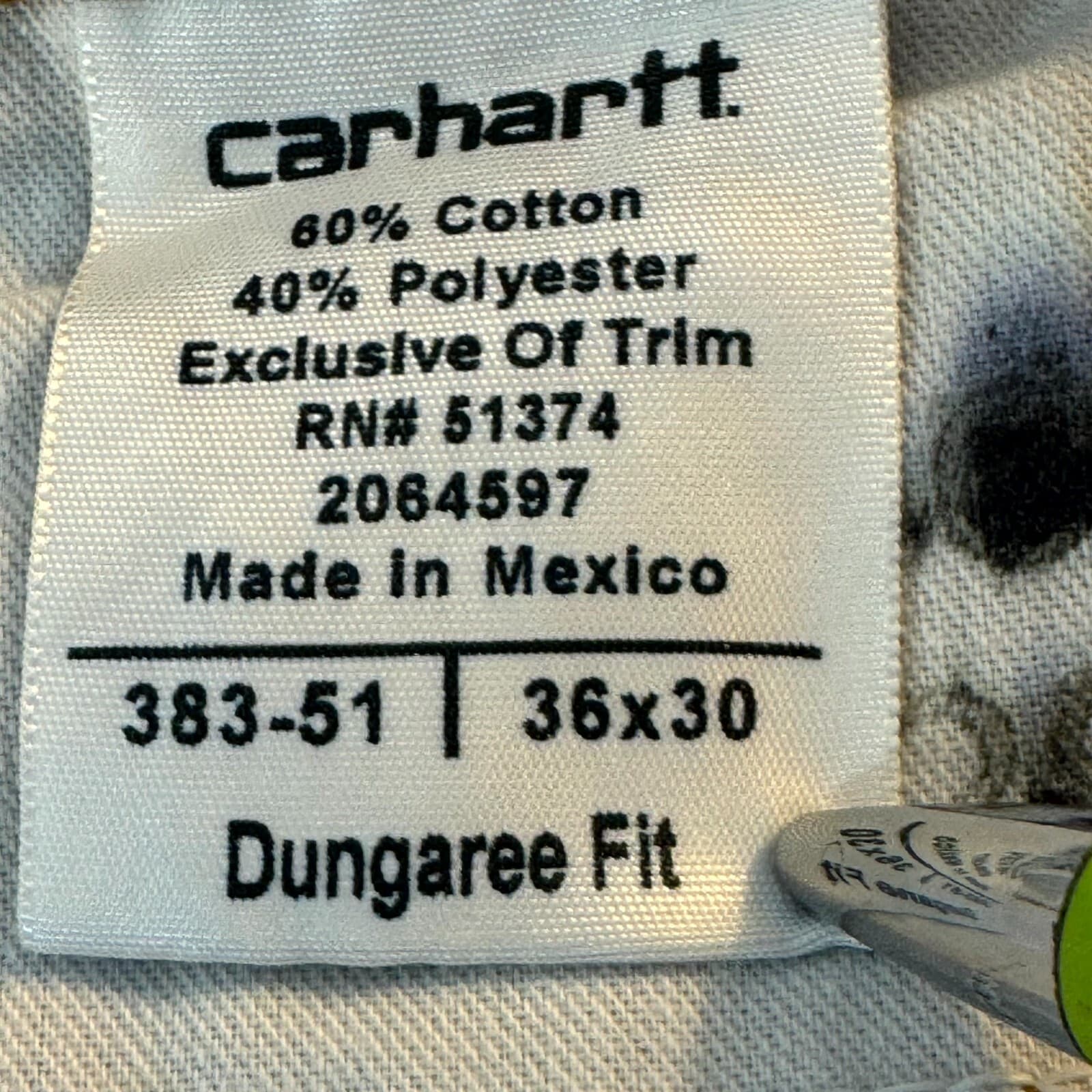 Carhartt Carpenter Pants 36x29 Brown Canvas Dungaree Workwear Utility - Thumbnail 5