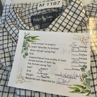 Ralph Lauren Shirt Mens XL White Black Check Blaire Button Down Long Sleeve Pony - Thumbnail 16