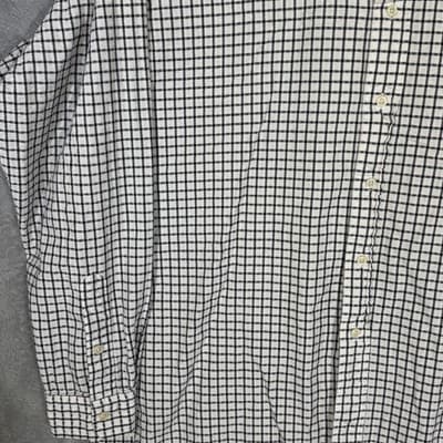 Ralph Lauren Shirt Mens XL White Black Check Blaire Button Down Long Sleeve Pony - Thumbnail 3