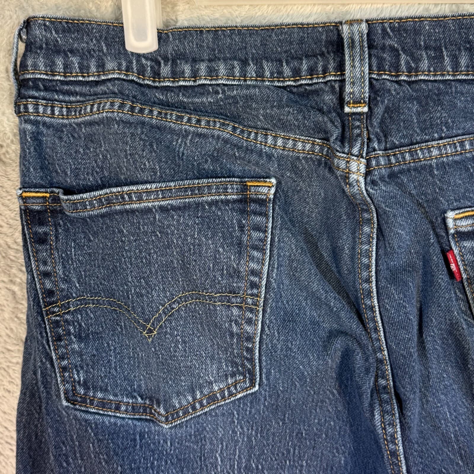 Levi’s 505 Men’s Jeans 34x32 Blue Denim Stretch Mid-Rise Straight Leg - Thumbnail 6