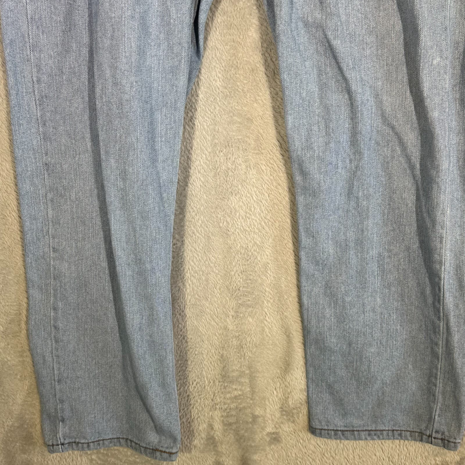 Levis 505 Jeans Men 36x29 Regular Fit Mid Rise Straight Leg Light Wash Blue - Thumbnail 5