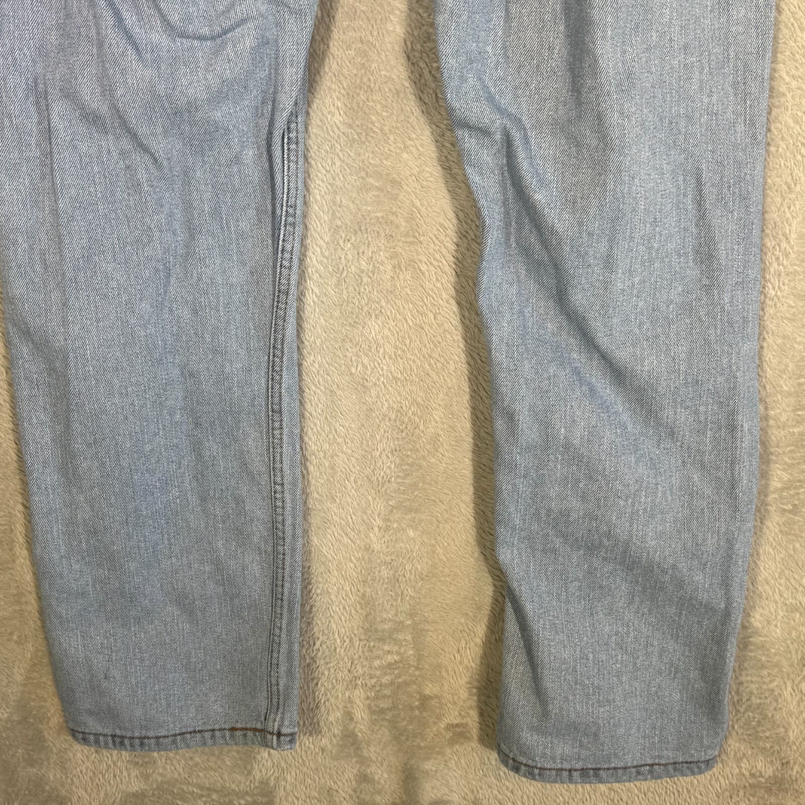 Levis 505 Jeans Men 36x29 Regular Fit Mid Rise Straight Leg Light Wash Blue - Thumbnail 9