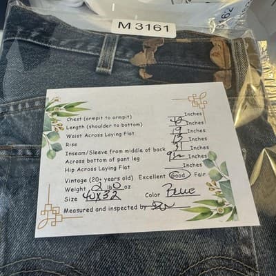 Levis 505 Jeans Mens 38x31 (40x32) Blue Medium Wash Straight Leg Denim - Thumbnail 9