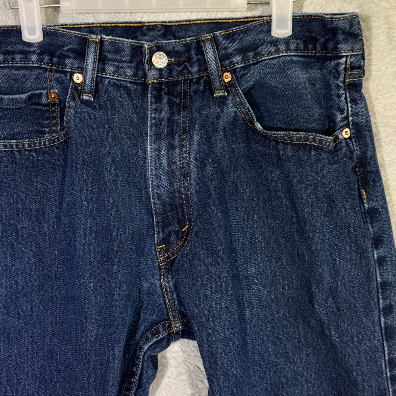 Levis 505 Jeans Men 36x29 Regular Fit Mid Rise Straight Leg Blue Denim Classic - Thumbnail 4