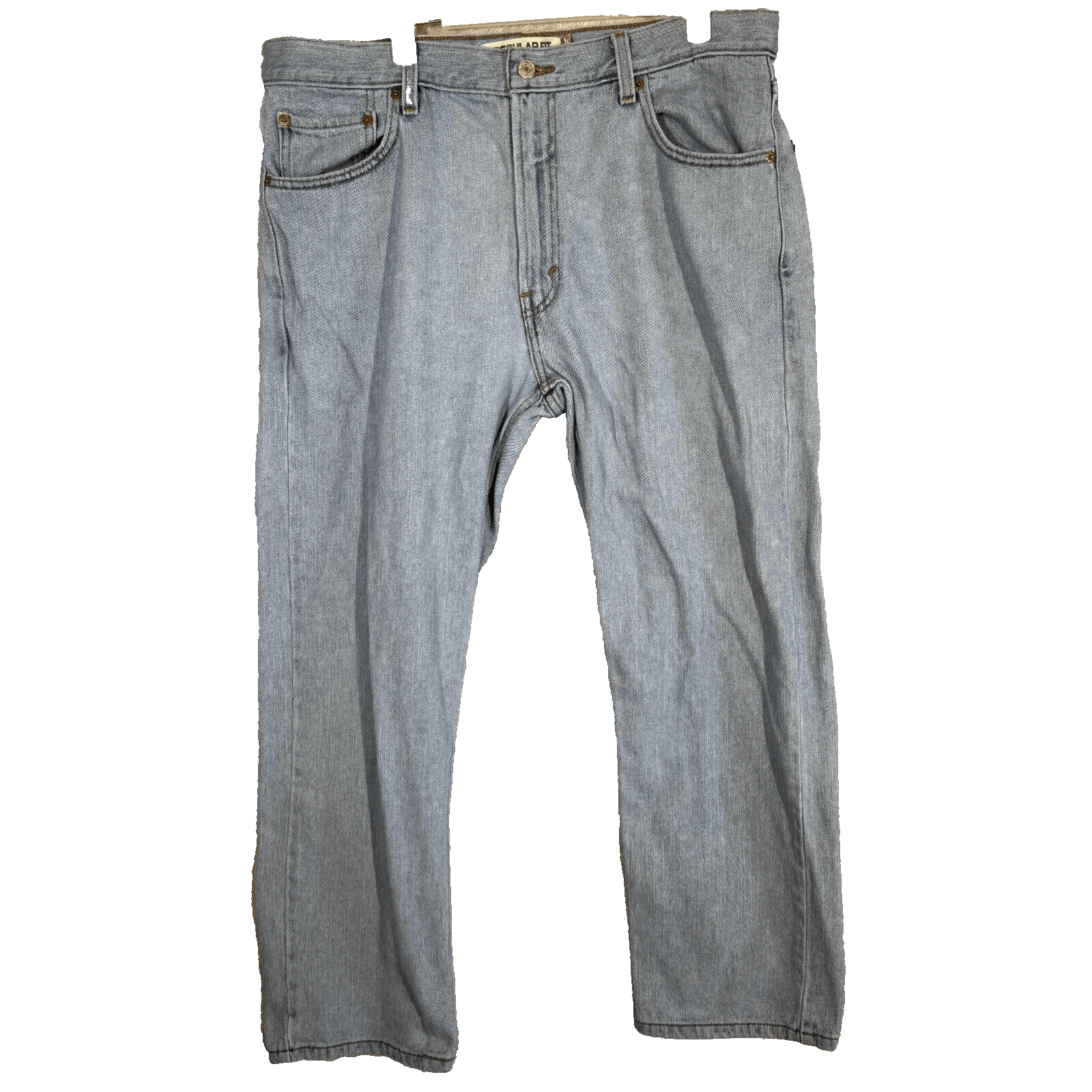 Levis 505 Jeans Men 36x29 Regular Fit Mid Rise Straight Leg Light Wash Blue - Image 1