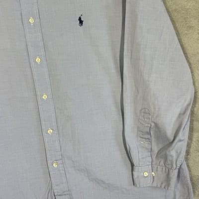 Ralph Lauren Shirt Mens 17 34/35 Blue Yarmouth Classic Fit Oxford Button Down - Thumbnail 5