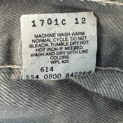 Vintage Levis 505 Jeans Mens 38x31 (40x30) Gray Regular Fit Straight USA Denim - Thumbnail 5