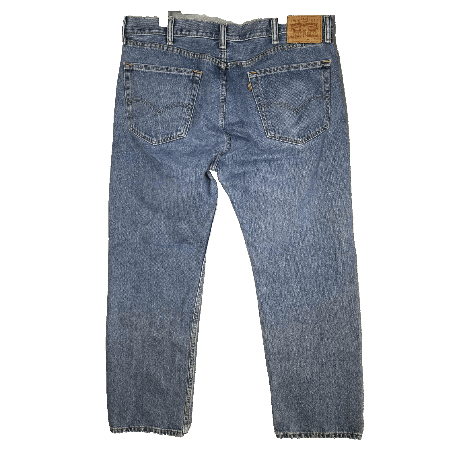 Levis Jeans Mens 38x30 Blue Medium Wash Straight Mid Rise 100% Cotton Denim - Thumbnail 2