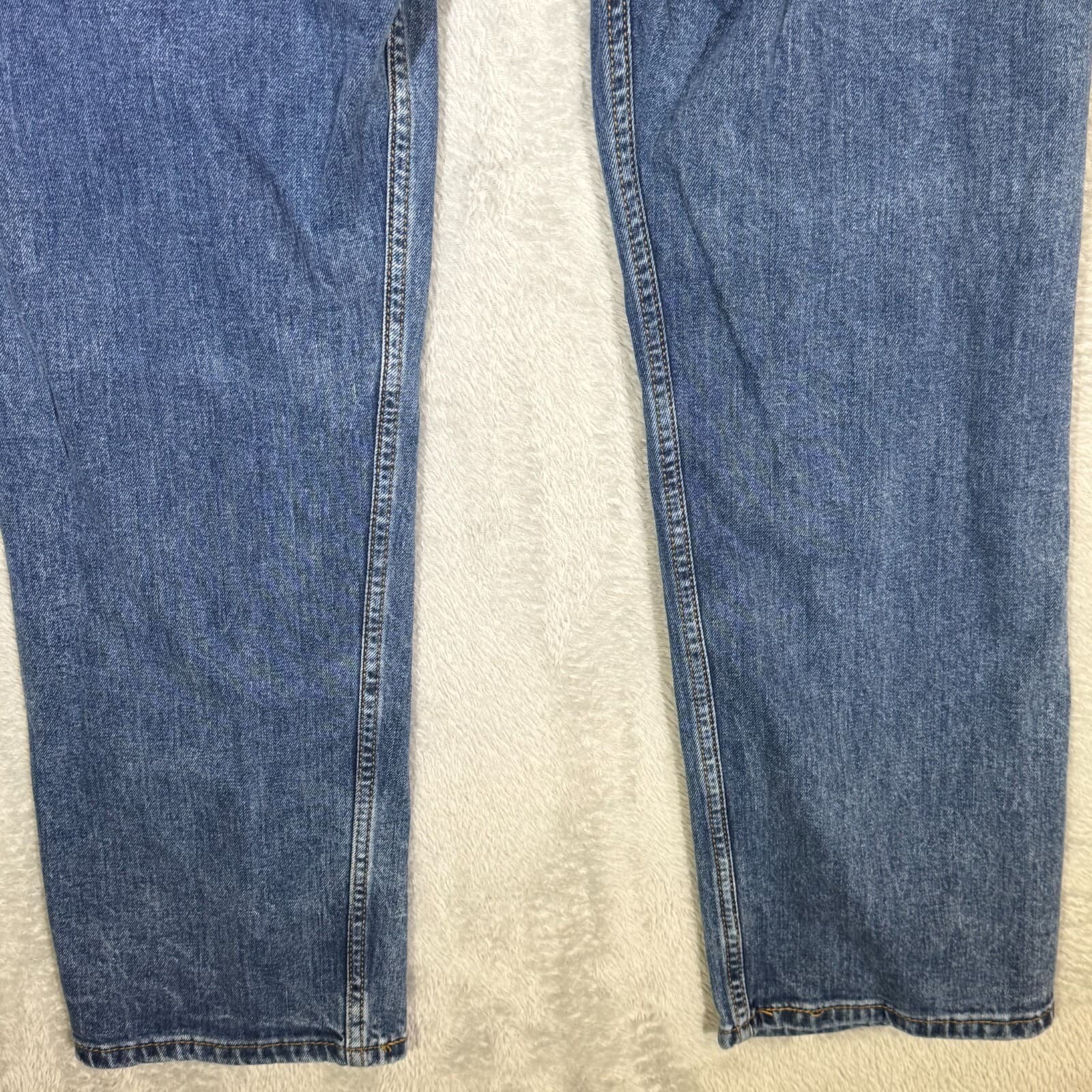 Levis 505 Jeans Men 34x30 Regular Fit Mid Rise Straight Leg Blue Denim Classic - Thumbnail 8