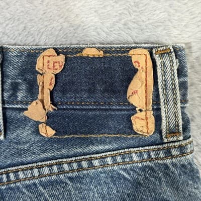 Levis 505 Jeans Mens 38x31 (40x32) Blue Medium Wash Straight Leg Denim - Thumbnail 4