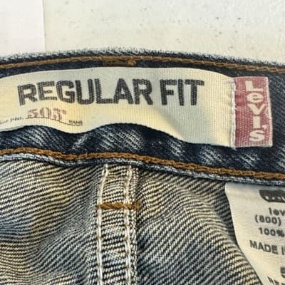 Levis 505 Jeans Mens 38x31 (40x32) Blue Medium Wash Straight Leg Denim - Thumbnail 5