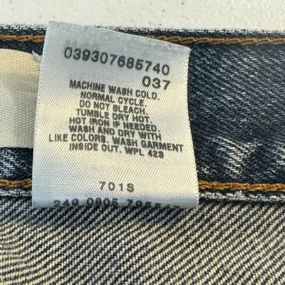 Levis 505 Jeans Mens 38x31 (40x32) Blue Medium Wash Straight Leg Denim - Thumbnail 7