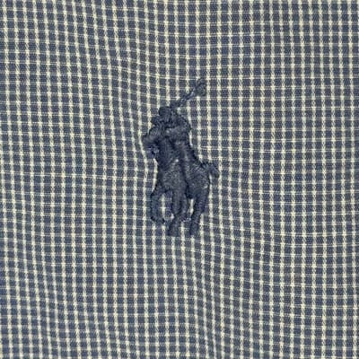Ralph Lauren Shirt Mens 16 34/35 Blue Yarmouth Check Cotton Button Down Logo - Thumbnail 6