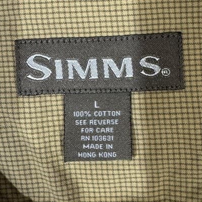 Simms Shirt Mens Large Brown Check Short Sleeve Button Up Fishing Guide Pockets - Thumbnail 8