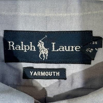 Ralph Lauren Shirt Mens 17 34/35 Blue Yarmouth Classic Fit Oxford Button Down - Thumbnail 8