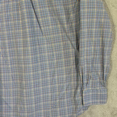 Peter Millar Shirt Mens Medium Blue Plaid Button Down Long Sleeve Cotton Casual - Thumbnail 10