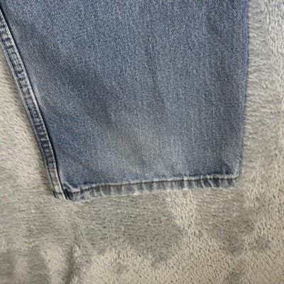 Vintage Levis 550 Jeans Mens 36x28 (36x30) Blue Relaxed Tapered Light Wash Denim - Thumbnail 5
