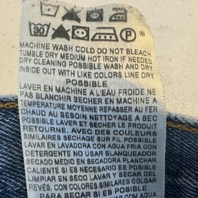 Vintage Levis 550 Jeans Mens 36x28 (36x30) Blue Relaxed Tapered Light Wash Denim - Thumbnail 9