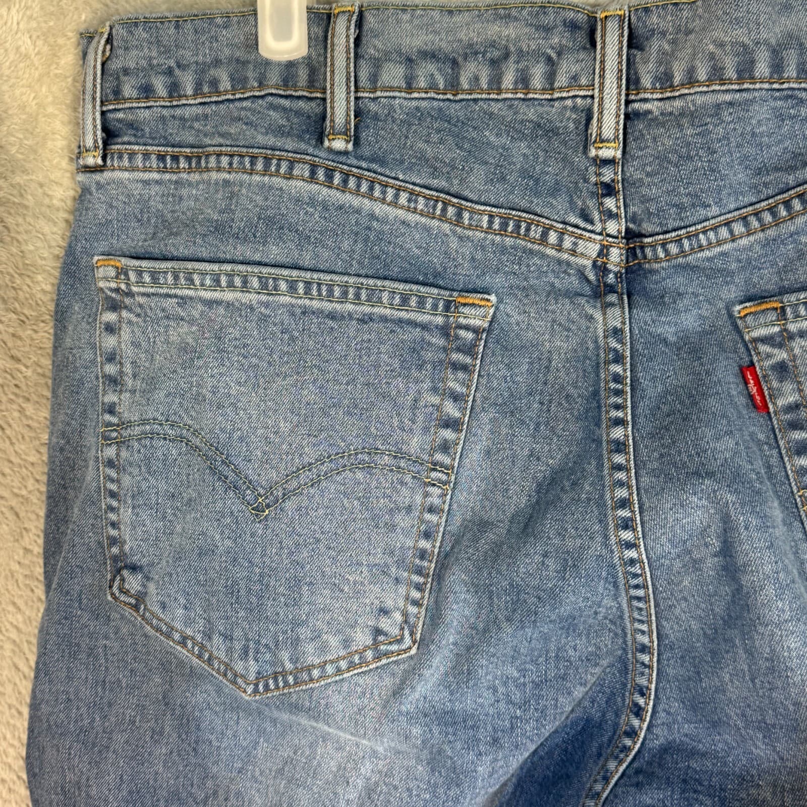 Levi’s 505 Men’s Jeans 38x34 Blue Denim Stretch Mid-Rise Straight Leg - Thumbnail 6