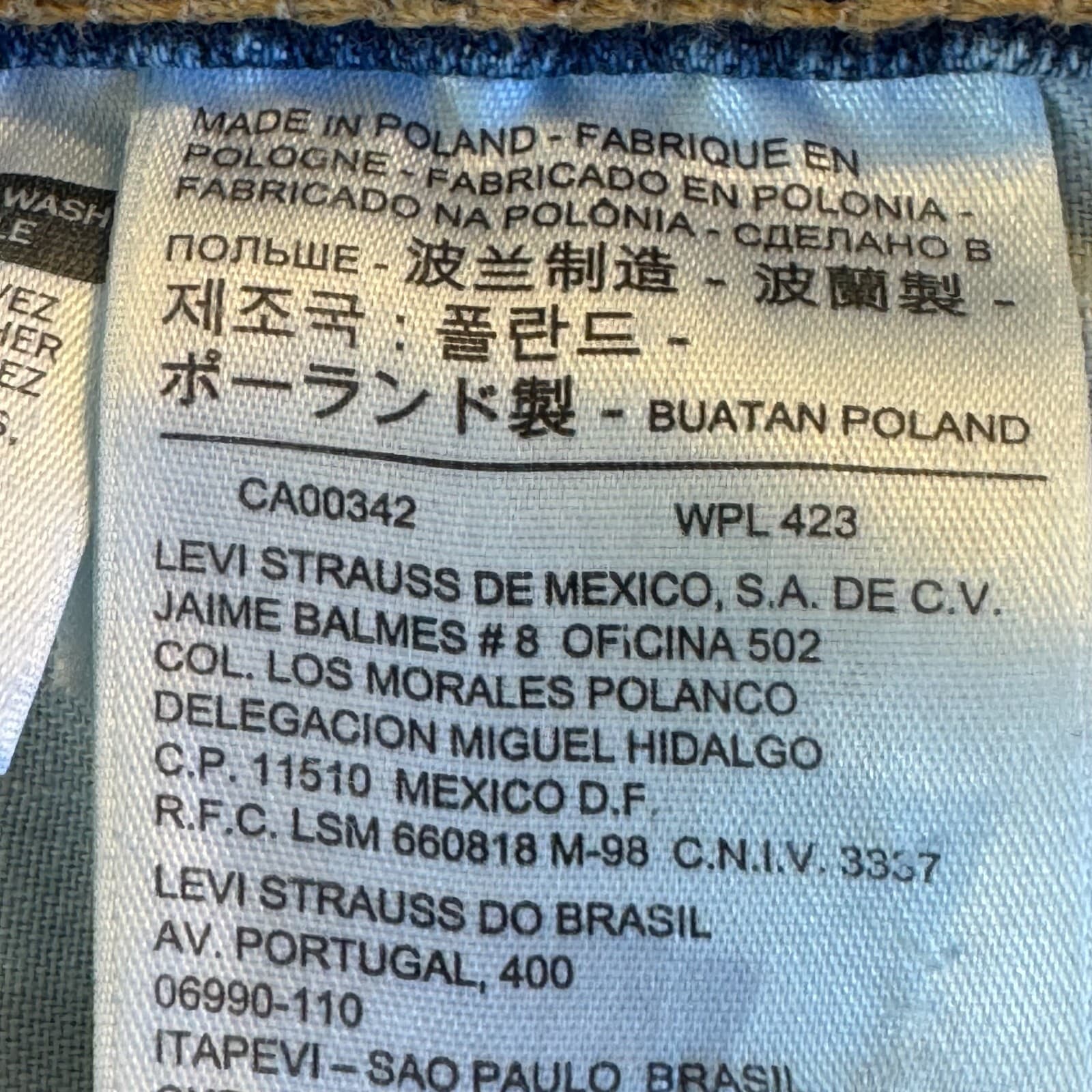 Levi’s 505 Men’s Jeans 38x34 Blue Denim Stretch Mid-Rise Straight Leg - Thumbnail 14