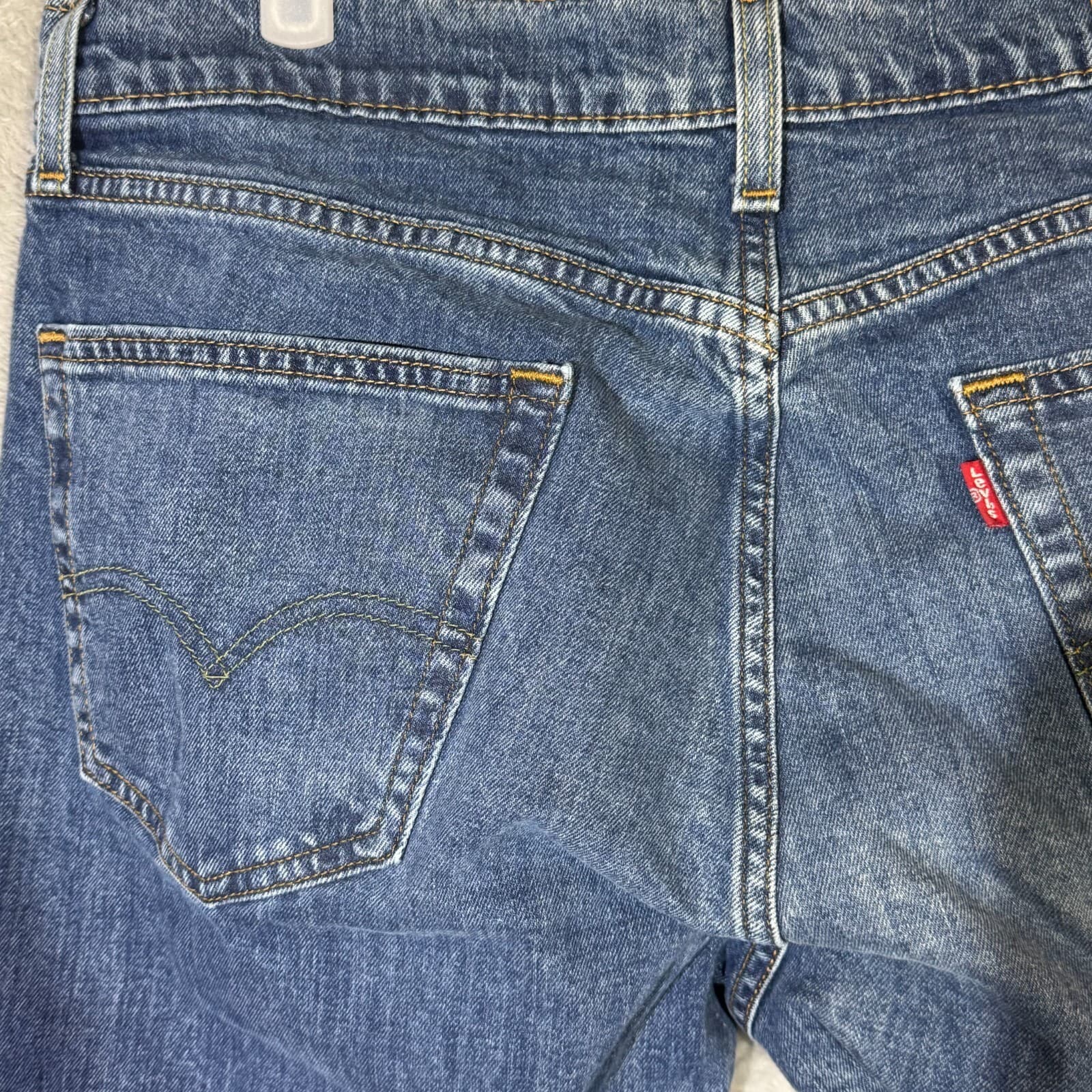 Levis 505 Jeans Men 34x30 Regular Fit Mid Rise Straight Leg Blue Denim Classic - Thumbnail 6