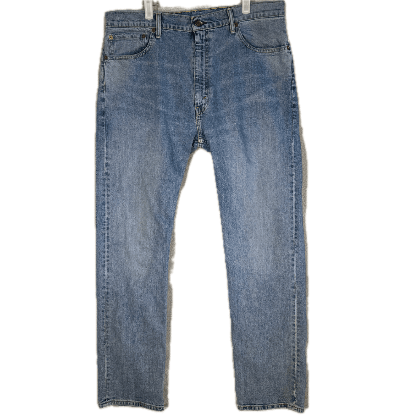 Levi’s 505 Men’s Jeans 38x34 Blue Denim Stretch Mid-Rise Straight Leg - Image 1