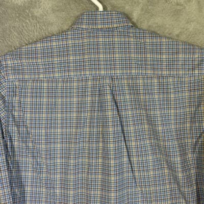 Peter Millar Shirt Mens Medium Blue Plaid Button Down Long Sleeve Cotton Casual - Thumbnail 9