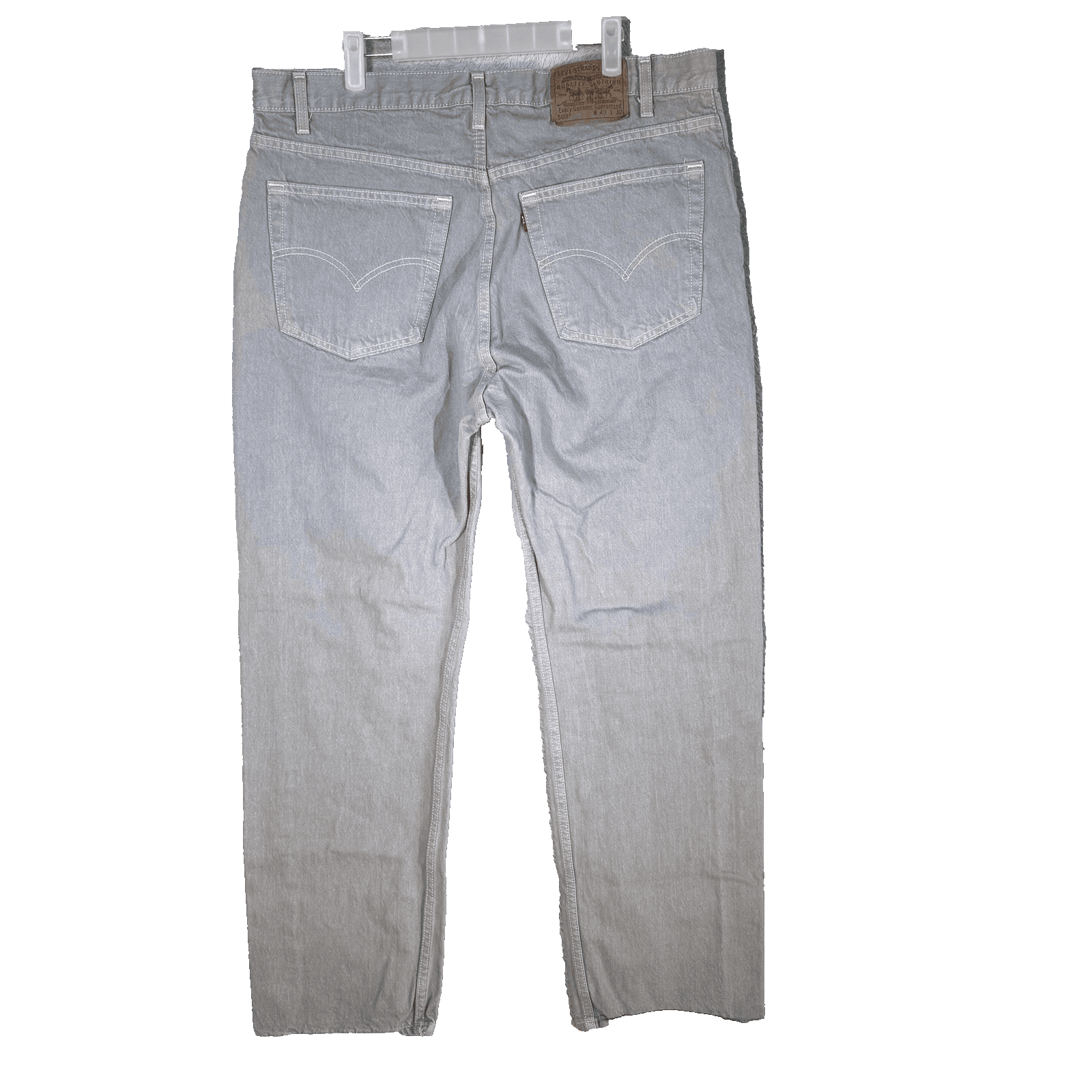 Vintage Levis 505 Jeans Mens 38x31 (40x30) Gray Regular Fit Straight USA Denim - Thumbnail 2