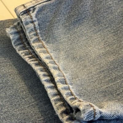 Vintage Levis 550 Jeans Mens 36x28 (36x30) Blue Relaxed Tapered Light Wash Denim - Thumbnail 11