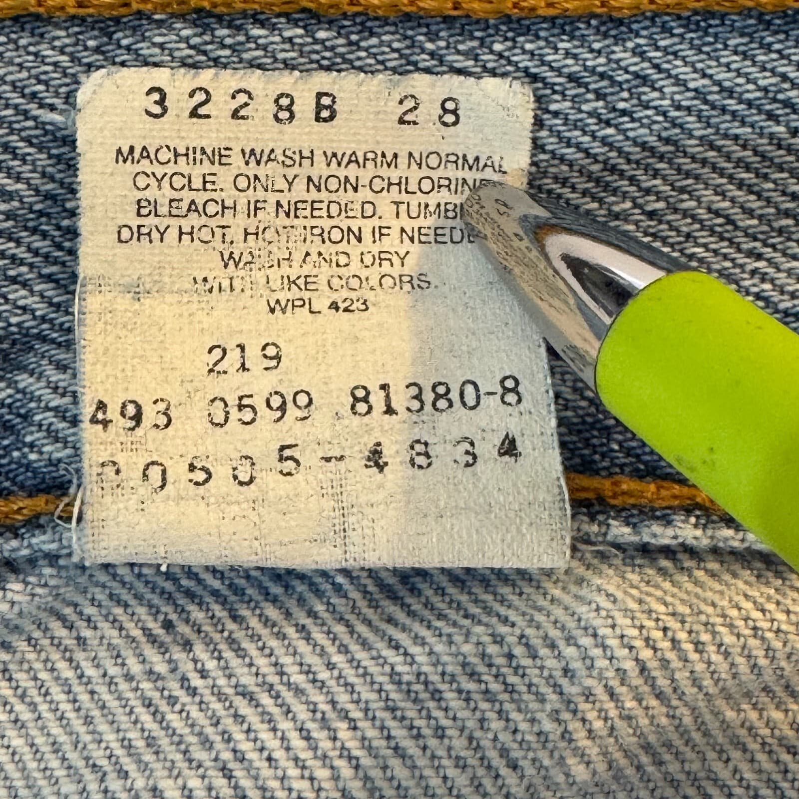 Levi’s 505 Men’s Jeans 36x32 Light Blue Denim Stretch Mid-Rise Straight - Thumbnail 11