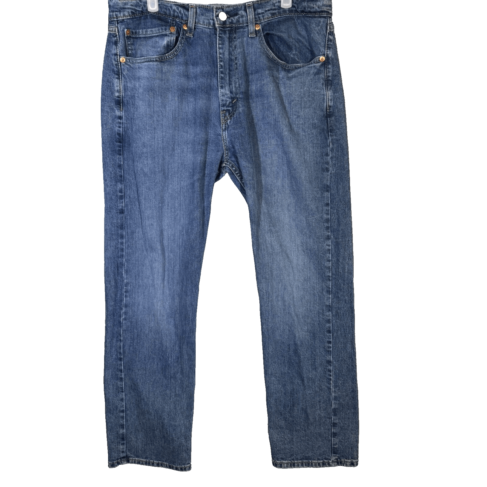 Levis 505 Jeans Men 34x30 Regular Fit Mid Rise Straight Leg Blue Denim Classic - Image 1
