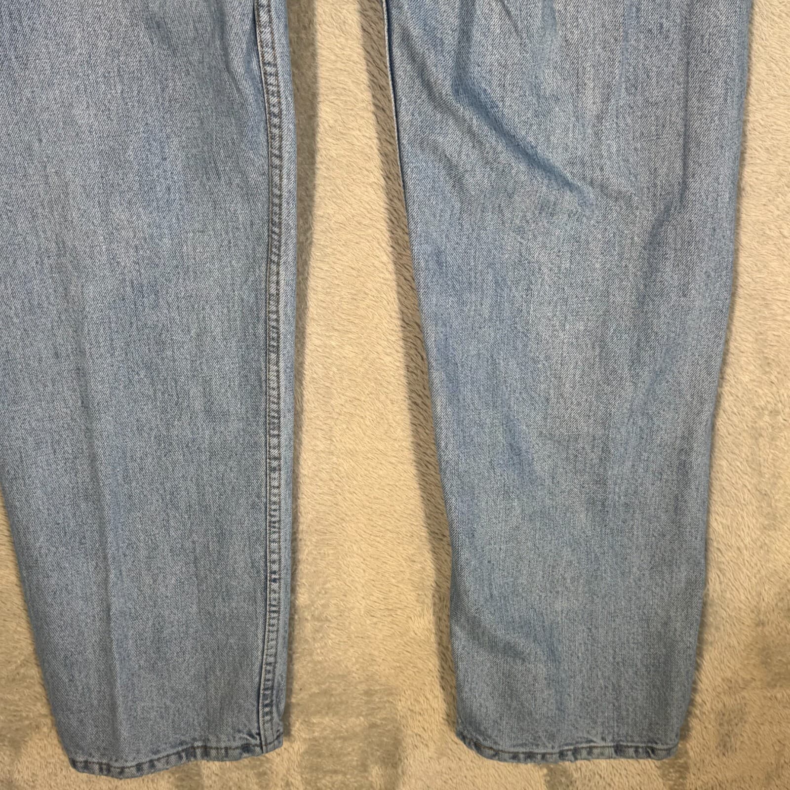 Levi’s 505 Men’s Jeans 36x32 Light Blue Denim Stretch Mid-Rise Straight - Thumbnail 10