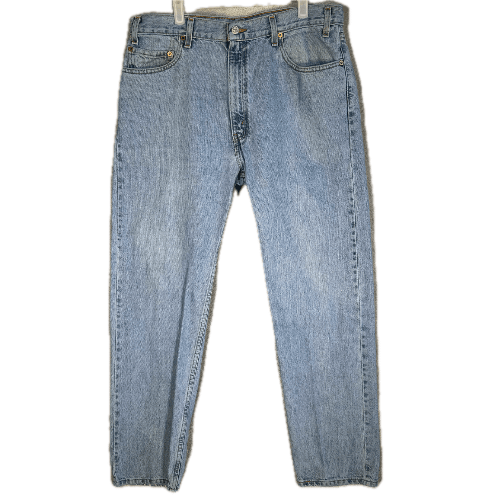 Levi’s 505 Men’s Jeans 36x32 Light Blue Denim Stretch Mid-Rise Straight - Image 1