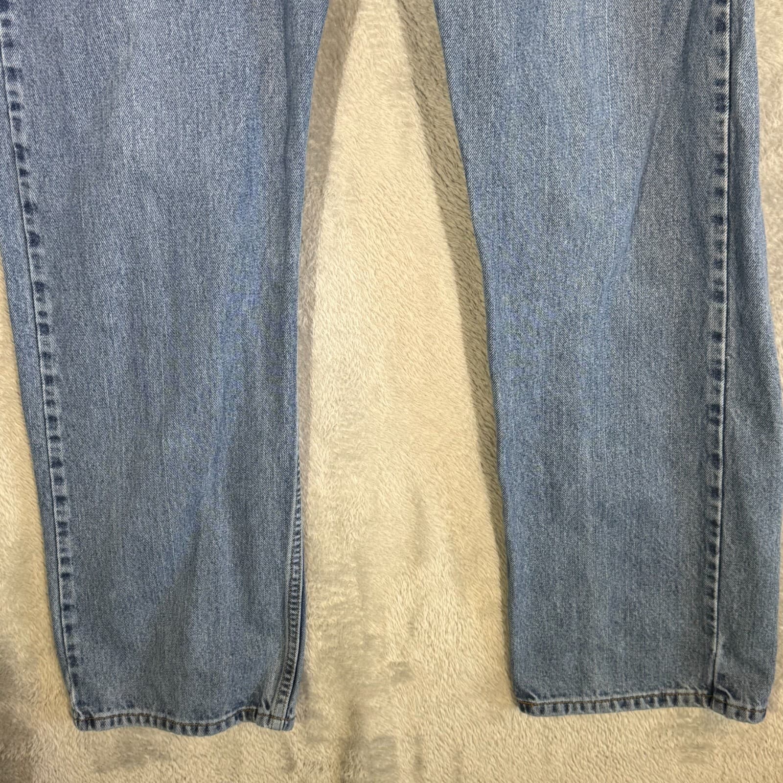 Levis 505 Jeans Men 38x30 Regular Fit Mid Rise Straight Leg Blue Denim Classic - Thumbnail 5