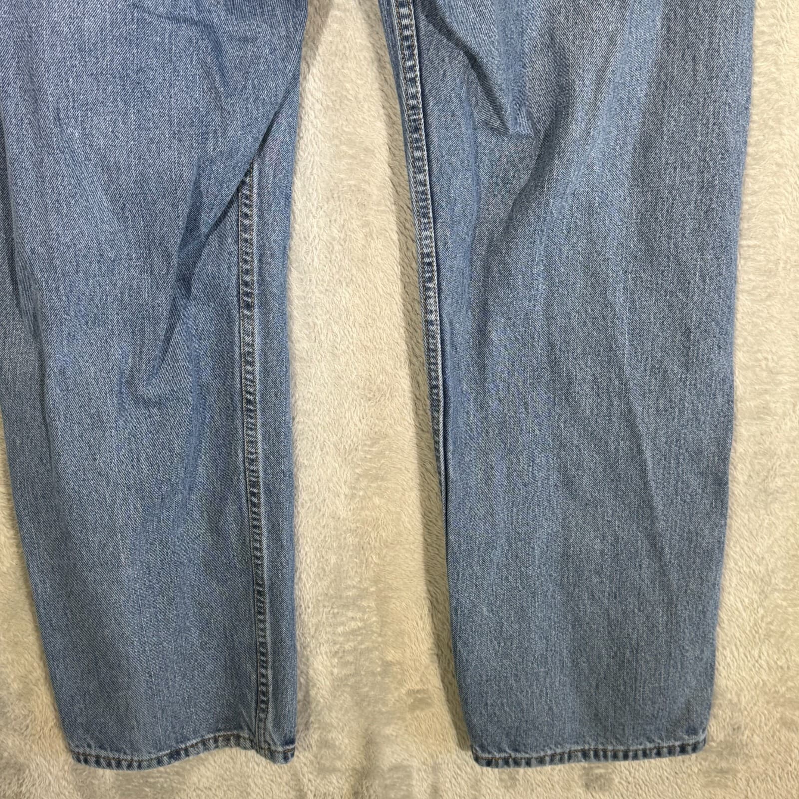 Levis 505 Jeans Men 38x30 Regular Fit Mid Rise Straight Leg Blue Denim Classic - Thumbnail 8