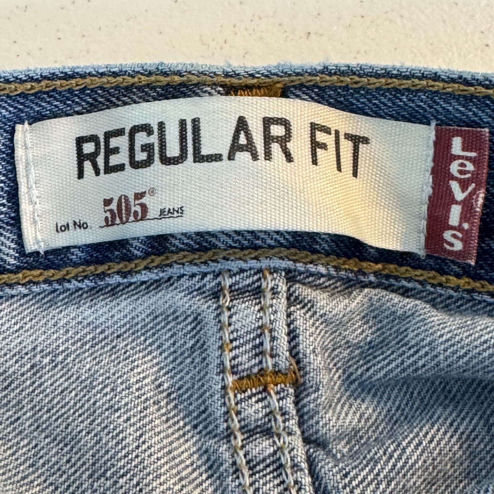 Levis 505 Jeans Men 38x30 Regular Fit Mid Rise Straight Leg Blue Denim Classic - Thumbnail 11