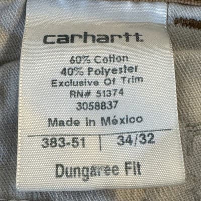 Carhartt Pants Mens 34x32 Brown Dungaree Fit Utility Workwear Canvas Durable - Thumbnail 4
