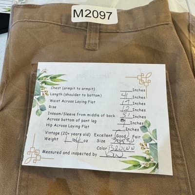 Carhartt Pants Mens 34x32 Brown Dungaree Fit Utility Workwear Canvas Durable - Thumbnail 7