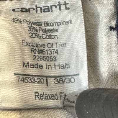Carhartt Pants Mens 38x30 Navy Blue Relaxed Fit Ripstop Workwear Utility Zip - Thumbnail 5