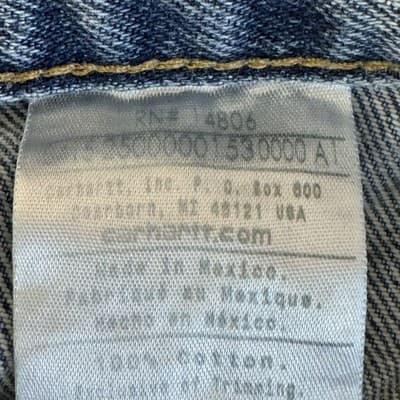 Carhartt Jeans Mens 40x30 Blue Relaxed Fit Denim Straight Leg Workwear Pants Zip - Thumbnail 4