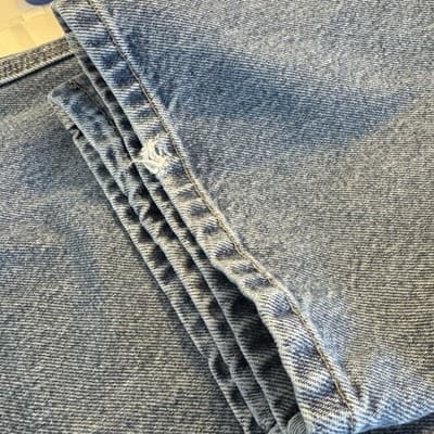 Carhartt Jeans Mens 40x30 Blue Relaxed Fit Denim Straight Leg Workwear Pants Zip - Thumbnail 7