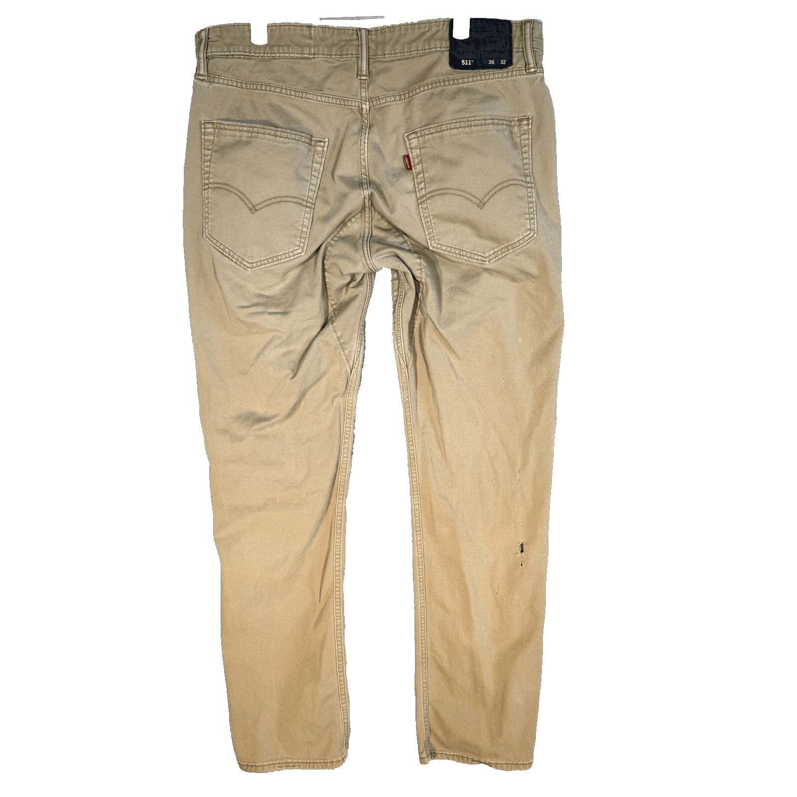 Levi's 511 Men's Jeans 36x32 Beige Slim Fit Stretch Straight Leg - Thumbnail 2