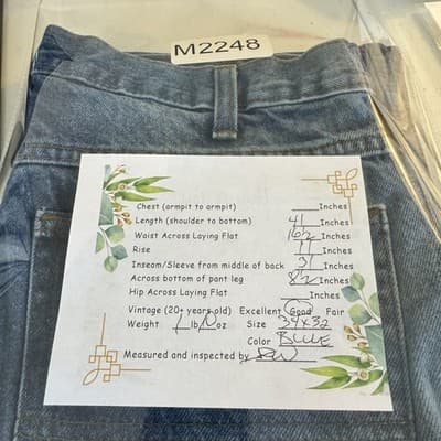 Dickies Jeans Mens 34x32 Blue Denim Straight Workwear Pants Distressed Good Zip - Thumbnail 8