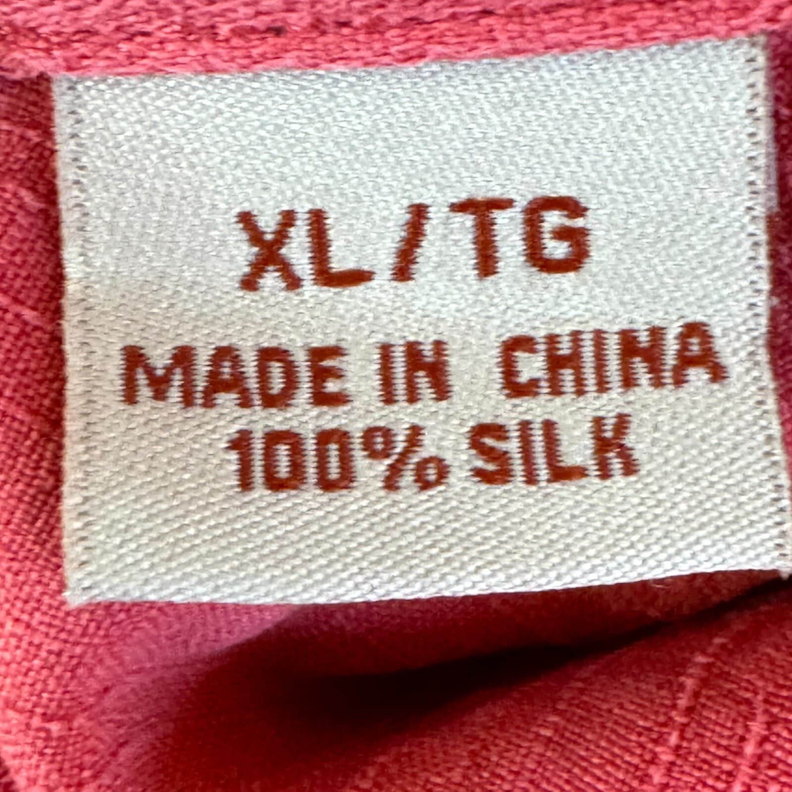 Tommy Bahama Men’s Shirt XL Pink Silk Original Fit Short Sleeve Button-Up - Thumbnail 13