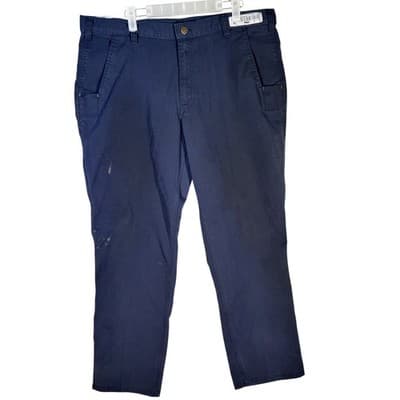 Carhartt Pants Mens 38x30 Navy Blue Relaxed Fit Ripstop Workwear Utility Zip - Image 1