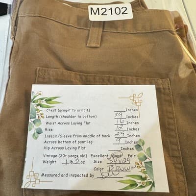 Carhartt Pants Mens 34x30 Brown Dungaree Fit Workwear Utility Canvas Good - Thumbnail 8